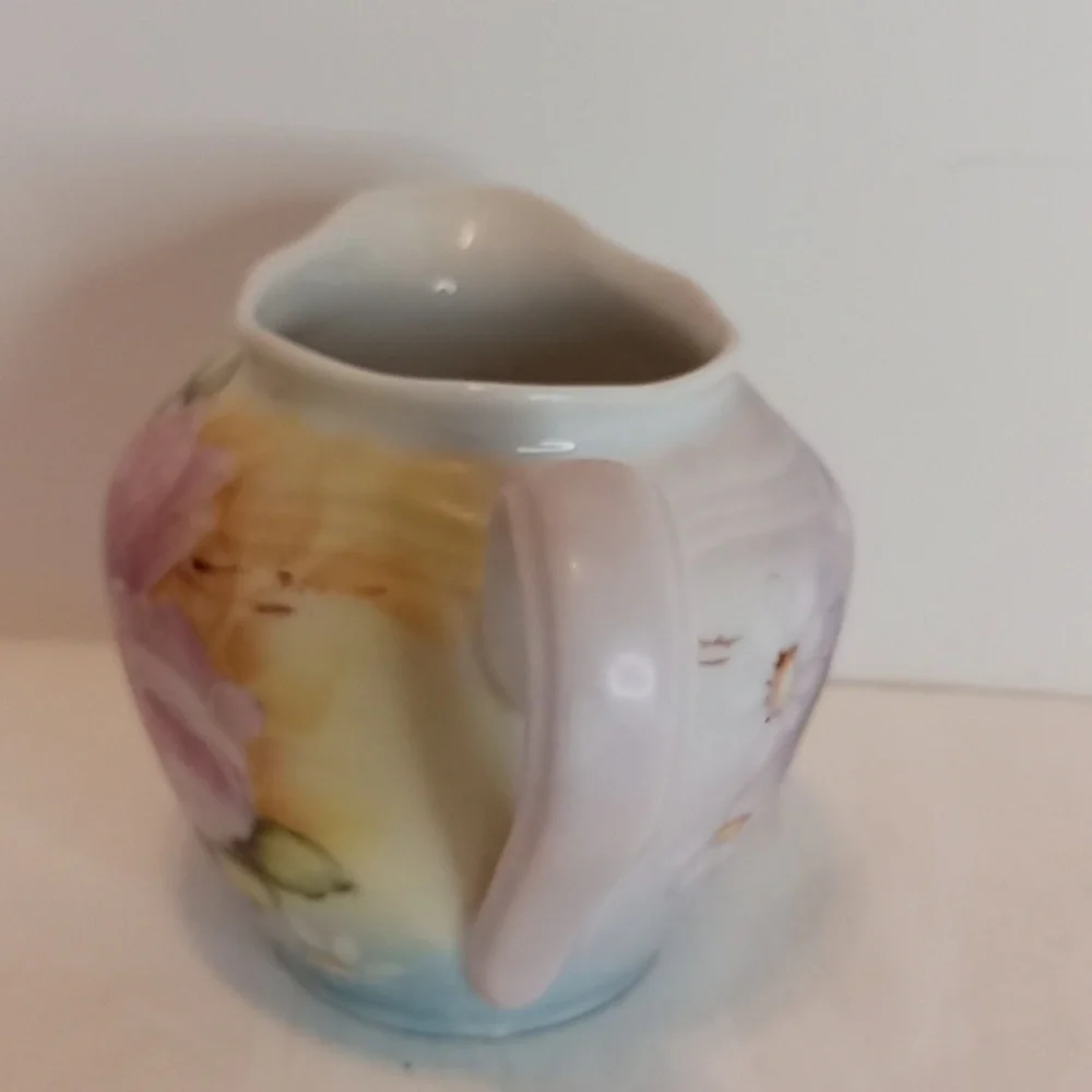 Vintage German Plankenhammer Floss Bavarian Porcelain 3 PC Teapot Sugar Creamer